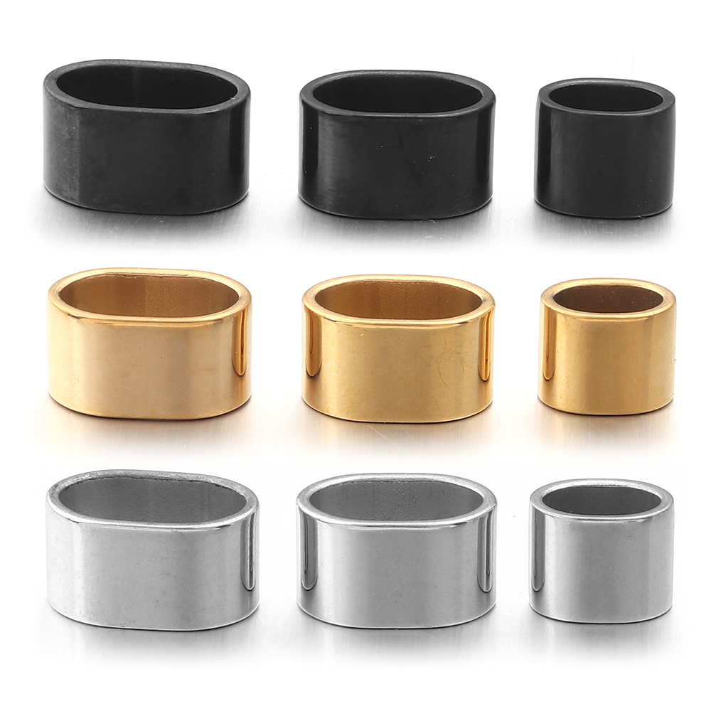 Patent Leather Shine - 6 stuks platte roestvrijstalen buis schuifkralen