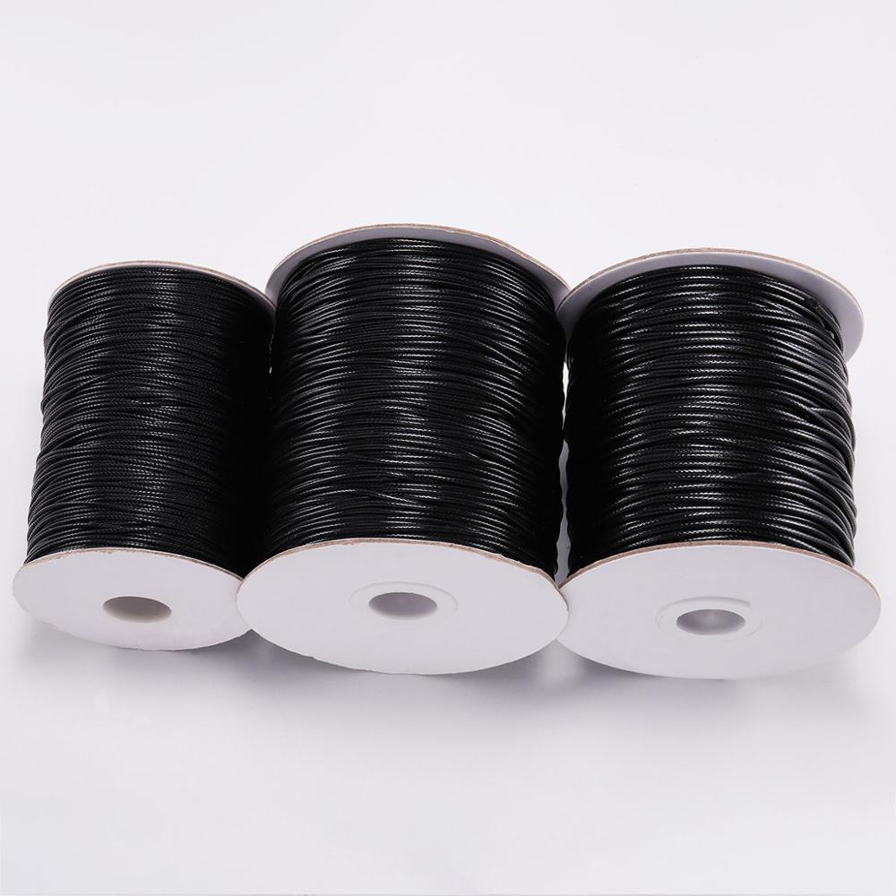 Patent Leather Shine - 10 M/partij 0.5-2.5Mm Black Waxed String